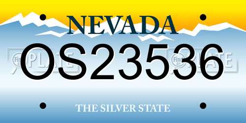 OS23536 Nevada License Plate