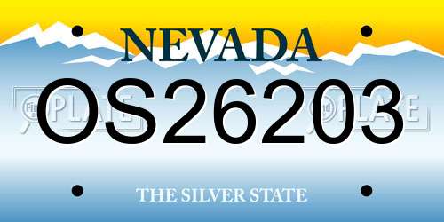 OS26203 Nevada License Plate