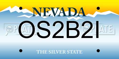 OS2B2I Nevada License Plate