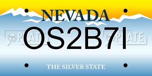OS2B7I Nevada License Plate