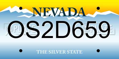 OS2D659 Nevada License Plate