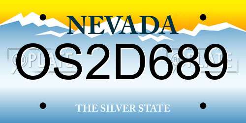 OS2D689 Nevada License Plate