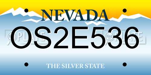 OS2E536 Nevada License Plate