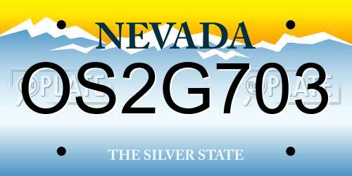 OS2G703 Nevada License Plate