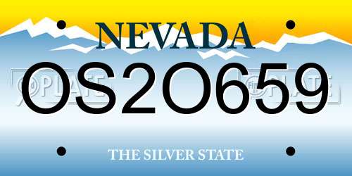 OS2O659 Nevada License Plate