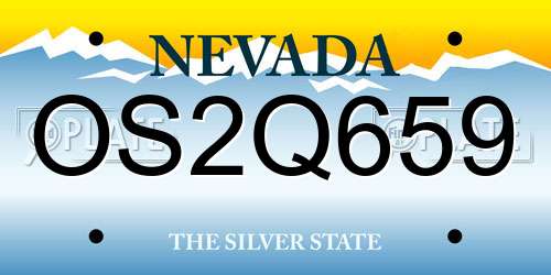 OS2Q659 Nevada License Plate