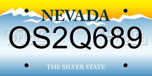 OS2Q689 Nevada License Plate
