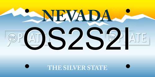 OS2S2I Nevada License Plate