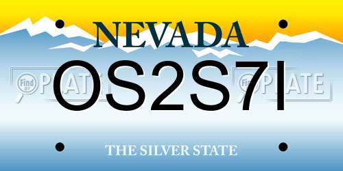 OS2S7I Nevada License Plate