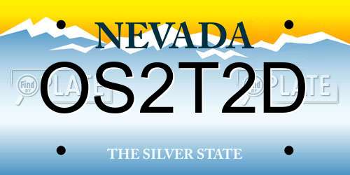 OS2T2D Nevada License Plate