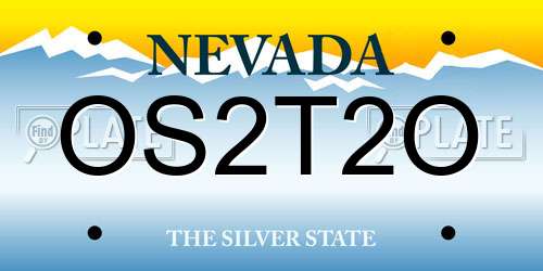 OS2T2O Nevada License Plate