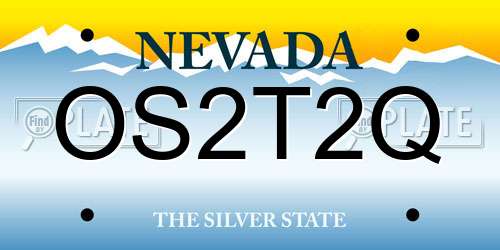 OS2T2Q Nevada License Plate