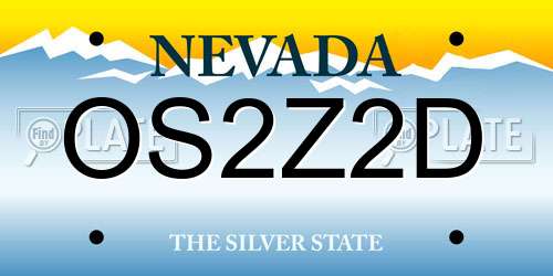 OS2Z2D Nevada License Plate