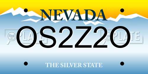 OS2Z2O Nevada License Plate