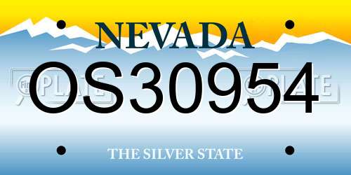 OS30954 Nevada License Plate