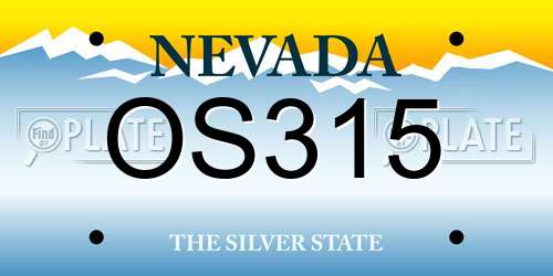 OS315 Nevada License Plate
