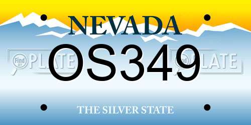 OS349 Nevada License Plate