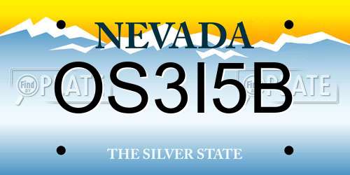 OS3I5B Nevada License Plate