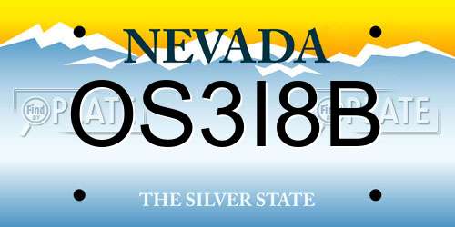 OS3I8B Nevada License Plate