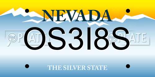 OS3I8S Nevada License Plate