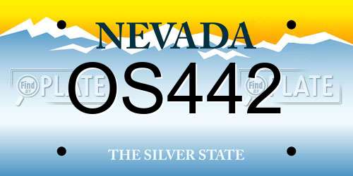 OS442 Nevada License Plate