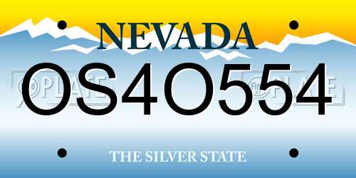 OS4O554 Nevada License Plate