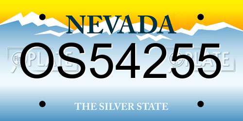 OS54255 Nevada License Plate