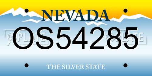 OS54285 Nevada License Plate