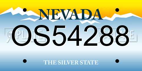 OS54288 Nevada License Plate