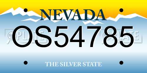 OS54785 Nevada License Plate