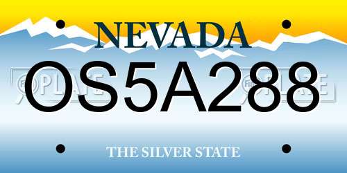 OS5A288 Nevada License Plate