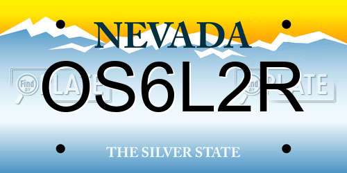 OS6L2R Nevada License Plate