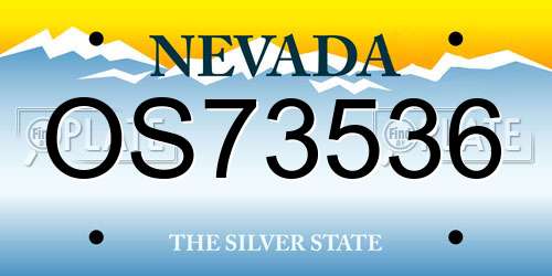 OS73536 Nevada License Plate