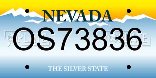 OS73836 Nevada License Plate