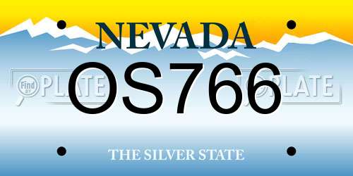 OS766 Nevada License Plate