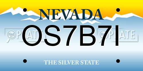 OS7B7I Nevada License Plate
