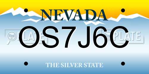 OS7J6C Nevada License Plate