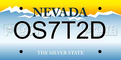 OS7T2D Nevada License Plate