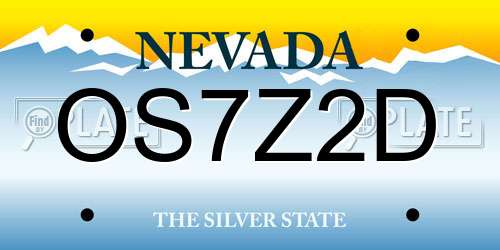 OS7Z2D Nevada License Plate