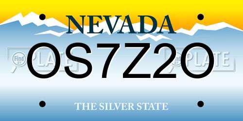 OS7Z2O Nevada License Plate