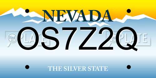 OS7Z2Q Nevada License Plate