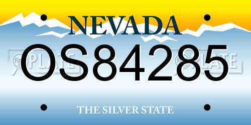 OS84285 Nevada License Plate