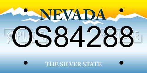 OS84288 Nevada License Plate