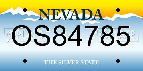 OS84785 Nevada License Plate
