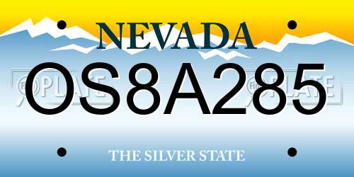 OS8A285 Nevada License Plate