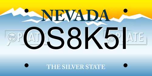 OS8K5I Nevada License Plate