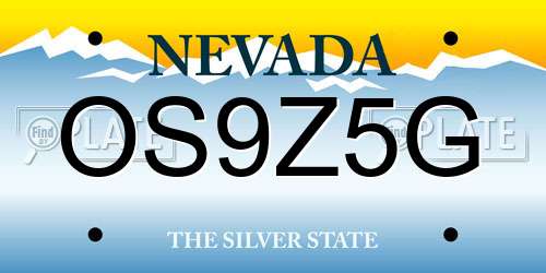 OS9Z5G Nevada License Plate