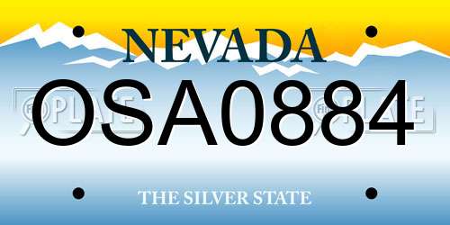 OSA0884 Nevada License Plate