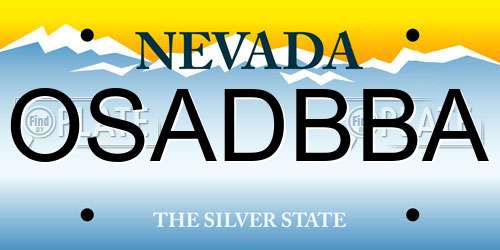 OSADBBA Nevada License Plate
