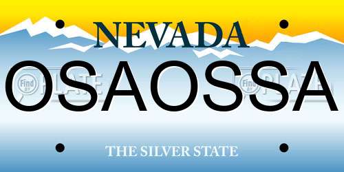 OSAOSSA Nevada License Plate
